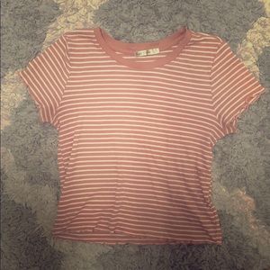 cute pink and white striped small top